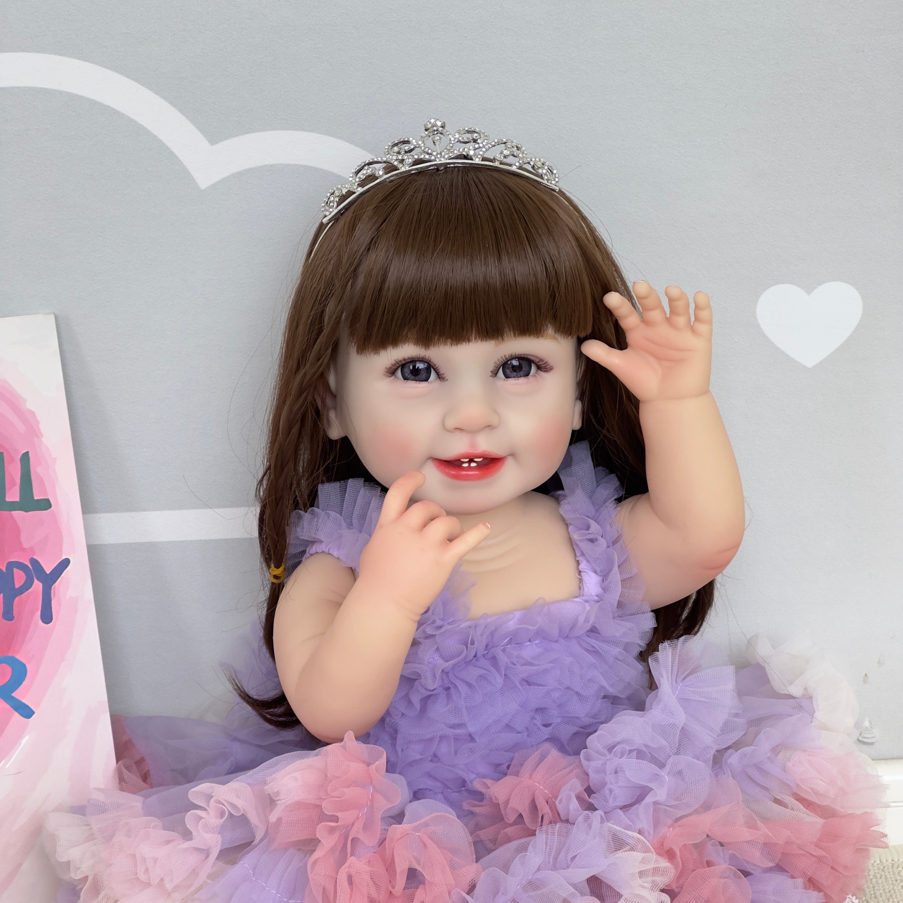 Bambola Reborn Rebeca in Silicone Completo – 55 cm, con Suono detail image 2