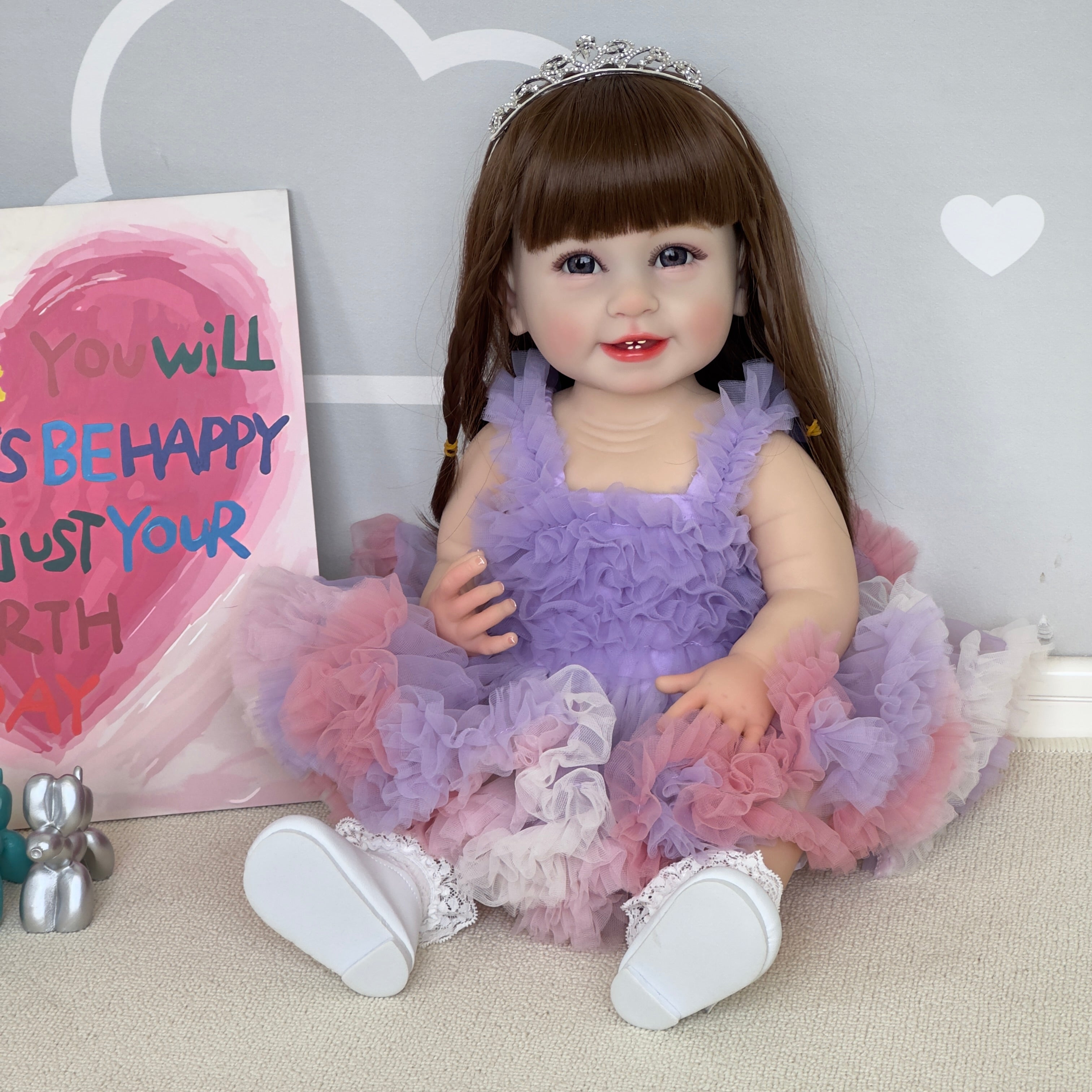 Bambola Reborn Rebeca in Silicone Completo – 55 cm, con Suono