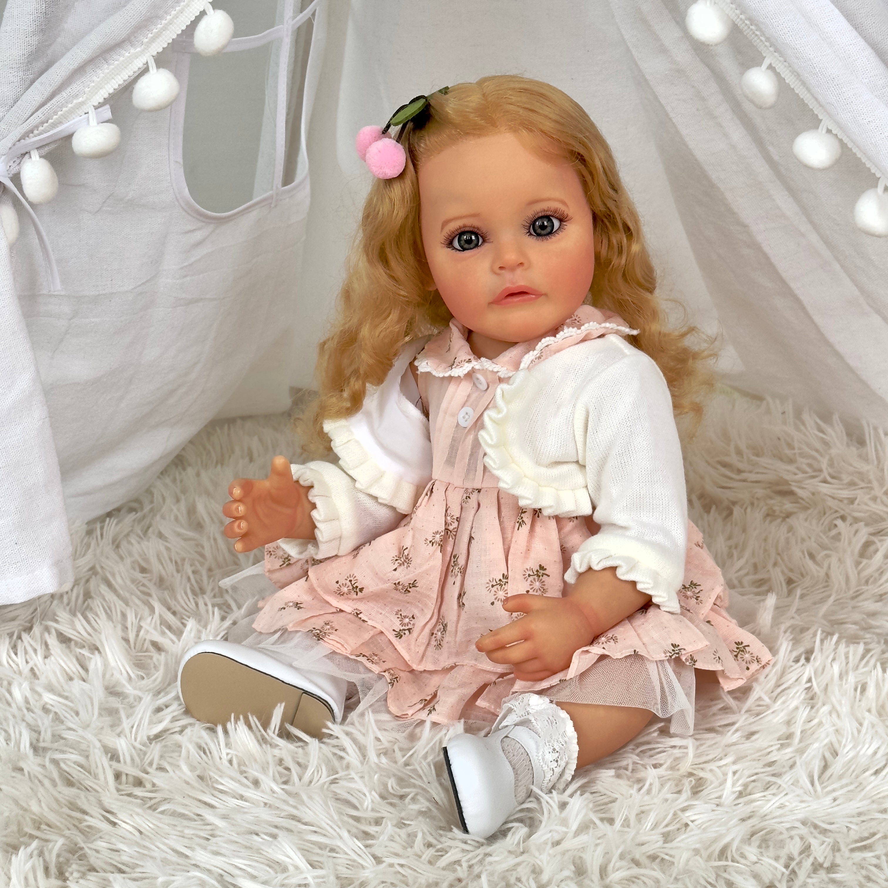 Bambola Reborn Salomé in Silicone Completo – 55 cm, con Suono