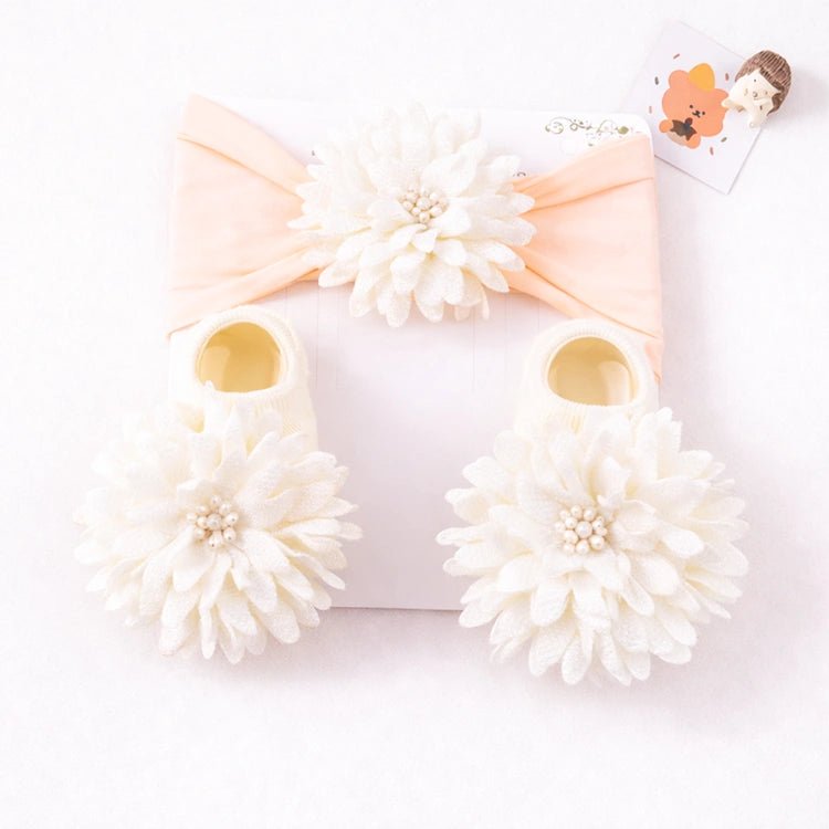 Diadema y calcetines florales para bebé reborn detail image 1